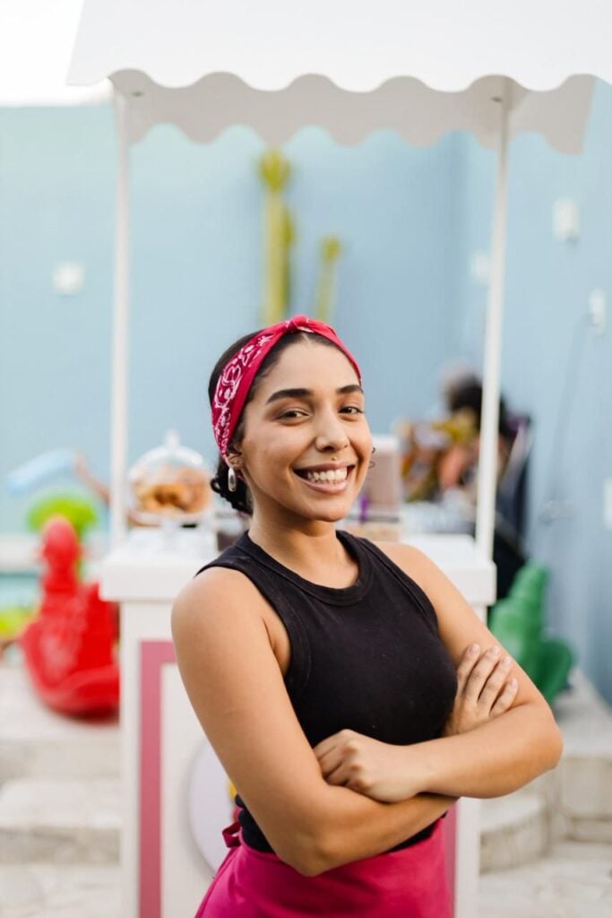Amanda comprou uma banca para vender os donuts em feiras e eventos