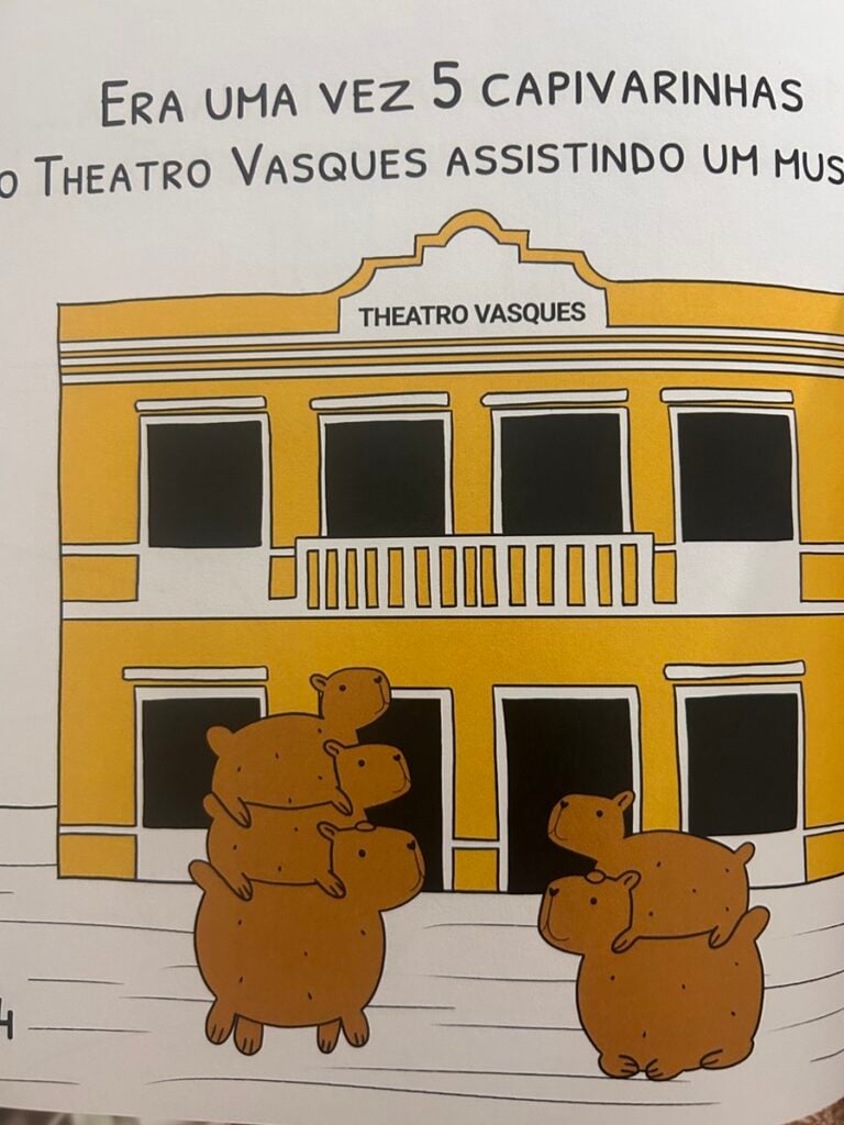 Teatro Vasques aparece como cenário da história, destacando um dos principais espaços culturais do município